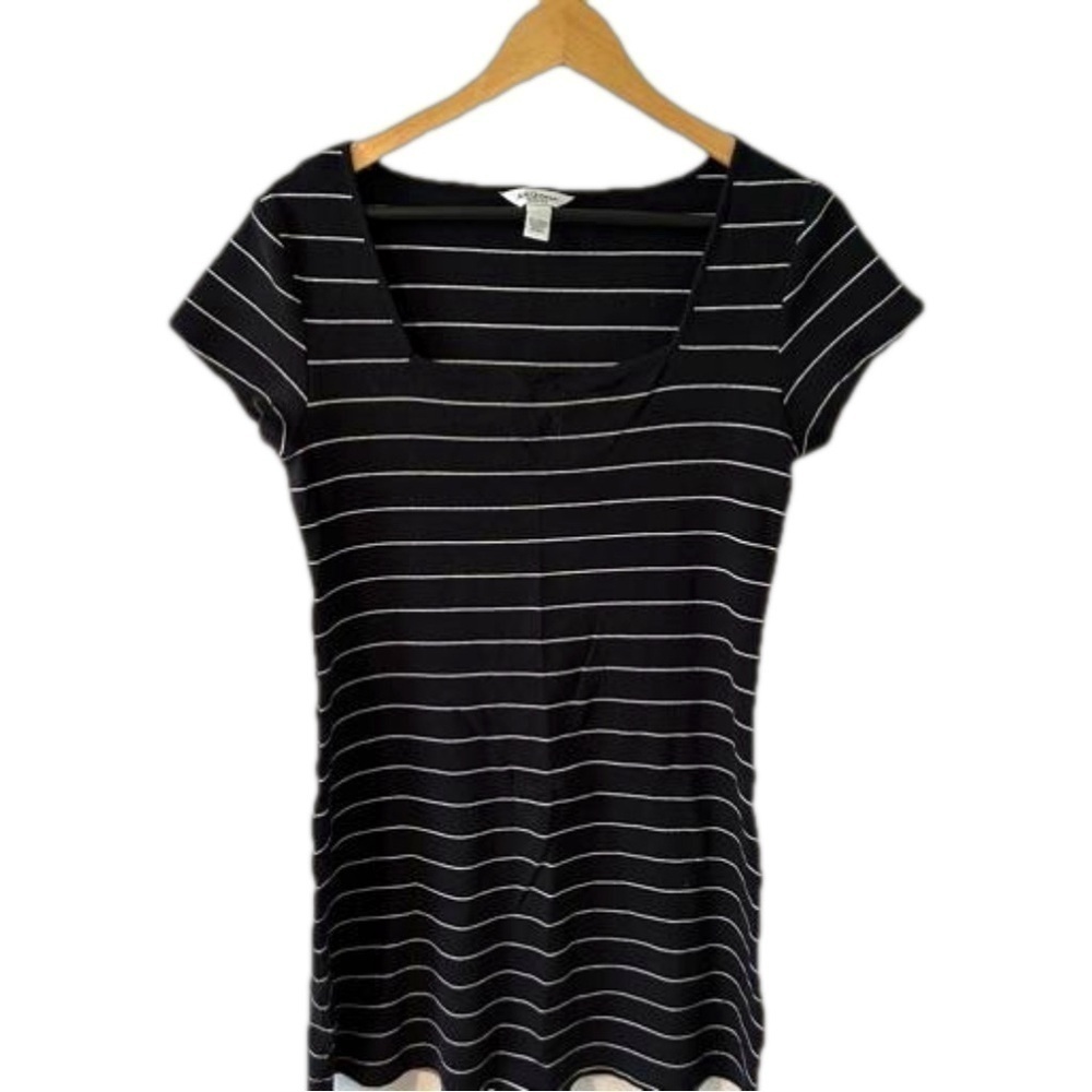 Arizona Jean Co Black & White Striped Dress